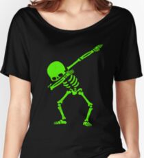 Dabbing Skeleton Green Women's Relaxed Fit T-Shirt