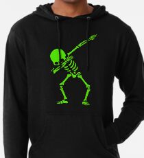 Skeleton Grün abtupfen Leichter Hoodie
