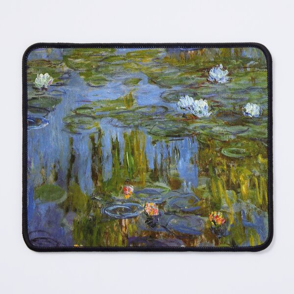 Item preview, Royal Blue Waterlilies repeating pattern using a work of Monet released to the public designed and sold by sandpaperdaisy.