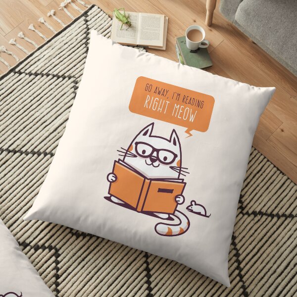 Reading Right Meow for book lovers Floor Pillow