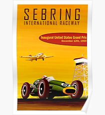 SEBRING: Jahrgang 1959 Grand Prix Autorennen Print Poster