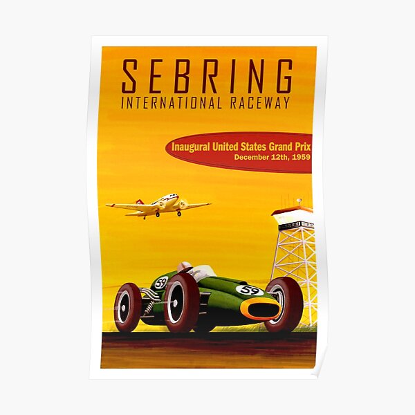 SEBRING : Vintage 1959 Grand Prix Auto Racing Print Poster