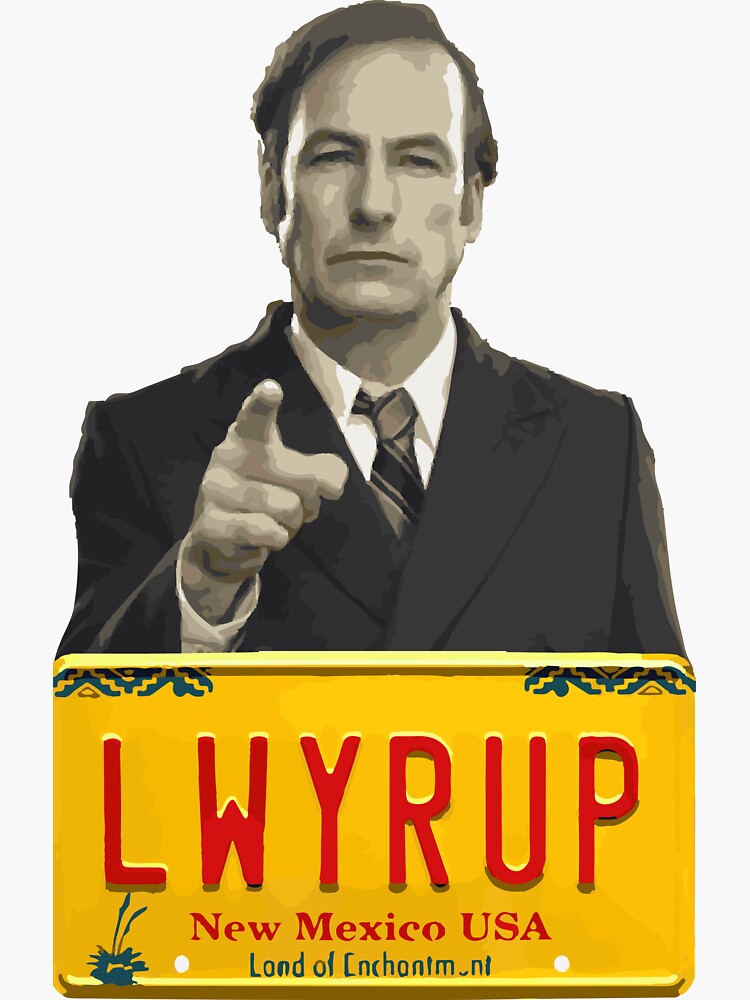 Mini Better Call Saul LWYRUP lawyer Up License Plate Sticker 