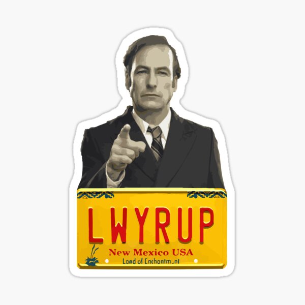 Mini Better Call Saul LWYRUP lawyer Up License Plate Sticker 