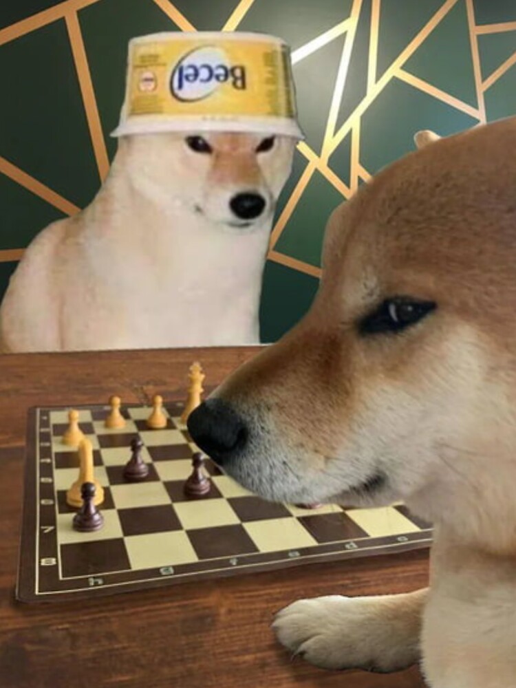 Dog Playing Chess