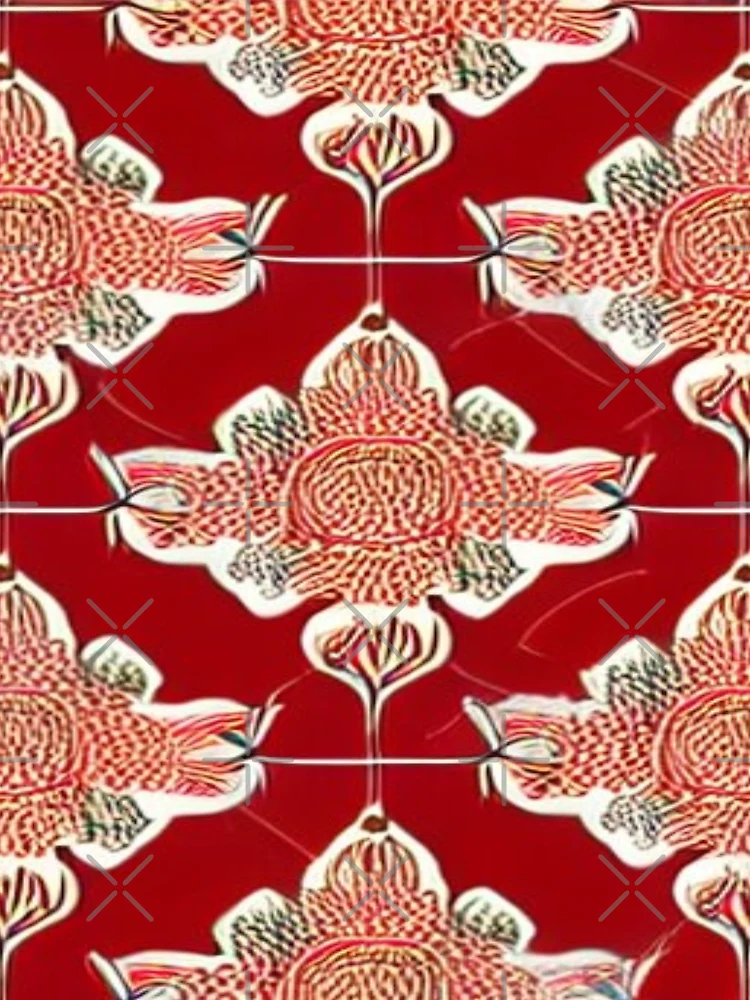 Thumbnail 3 of 3, Scarf, Red Renaissance Pattern designed and sold by calibrit.