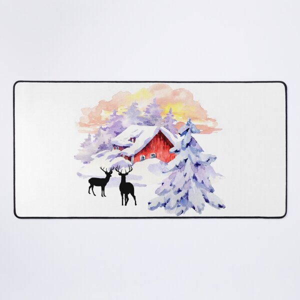 Item preview, Watercolor Painting of 2 Bucks at the Cabin designed and sold by It's On Backwards.