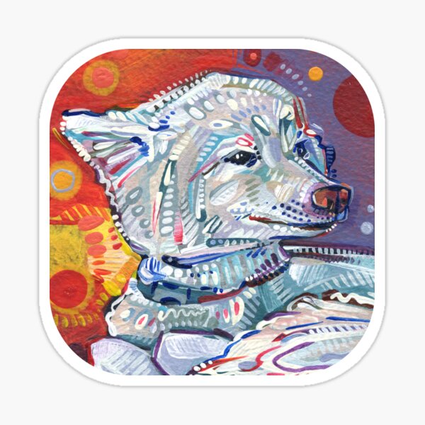 Fluffy White Dog Painting - 2022 Sticker