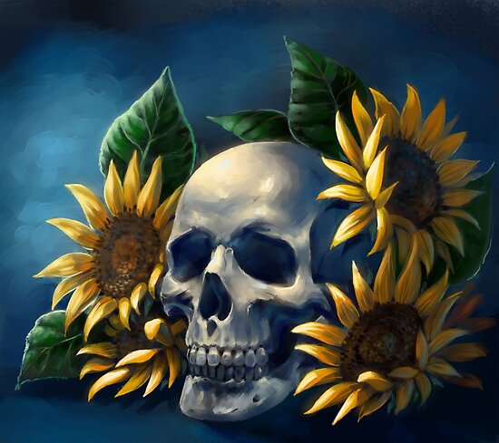 “Skull and Sunflowers” Poster by FaerytaleWings | Redbubble