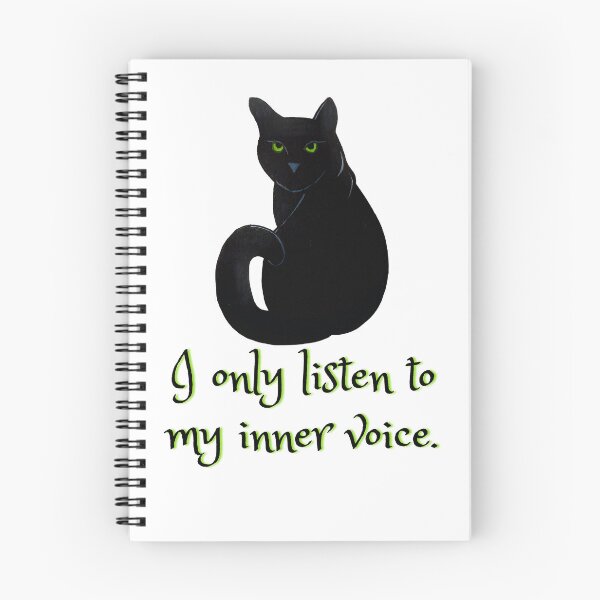 Item preview, I only listen to my inner voice, black cat 2 designed and sold by Ellen Hanney-Saligumba.