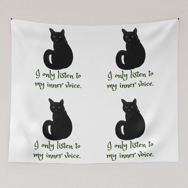 Item preview, I only listen to my inner voice, black cat 2 designed and sold by Ellen Hanney-Saligumba.