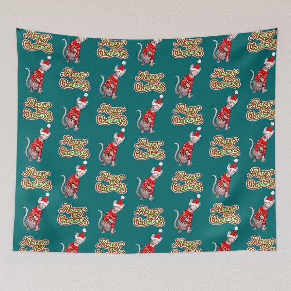 Item preview, Feliz Navidad Gato Sphynx designed and sold by Deborah Camp.