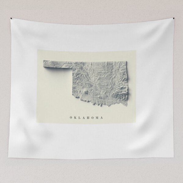 Item preview, Oklahoma, USA Relief Map 3D digitally-rendered designed and sold by ThinkAboutMaps.