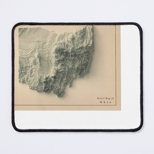 Item preview, Ohio, USA Relief Map 3D digitally-rendered designed and sold by ThinkAboutMaps.