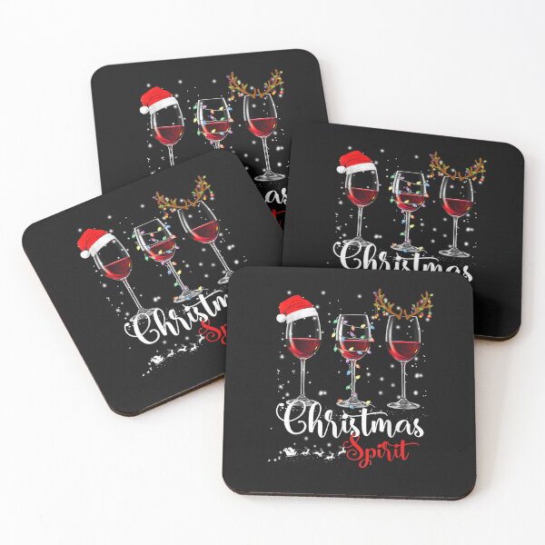 Artikelvorschau, Funny Christmas Spirits Glasses Of Wine Xmas Holidays Party T-Shirt entworfen und verkauft von Blue-Rechard.