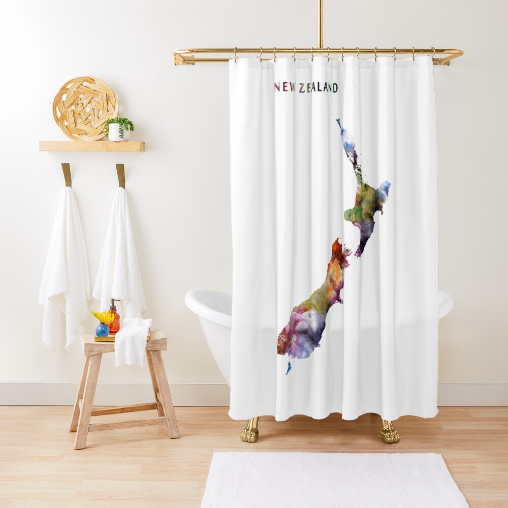 "New Zealand" Shower Curtain by MonnPrint Redbubble