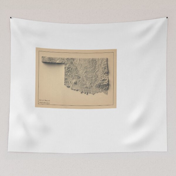 Item preview, Oklahoma, USA Relief Map 3D digitally-rendered designed and sold by ThinkAboutMaps.