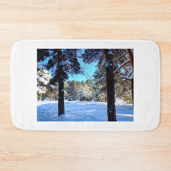 Item preview, Scenery at the Sormovsky Park in Nizhny Novgorod with pine trees, spruces, and snow designed and sold by Kristina Drozd.
