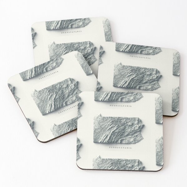 Item preview, Pennsylvania, USA Shaded Relief Map 3D digitally-rendered designed and sold by ThinkAboutMaps.