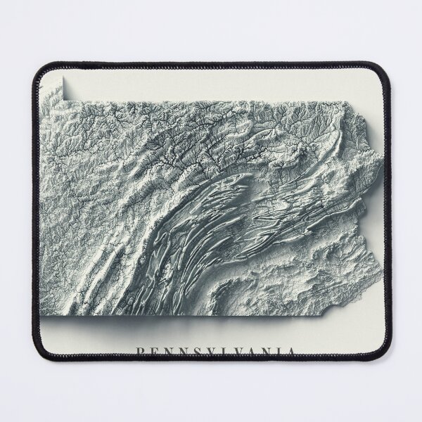 Item preview, Pennsylvania, USA Shaded Relief Map 3D digitally-rendered designed and sold by ThinkAboutMaps.