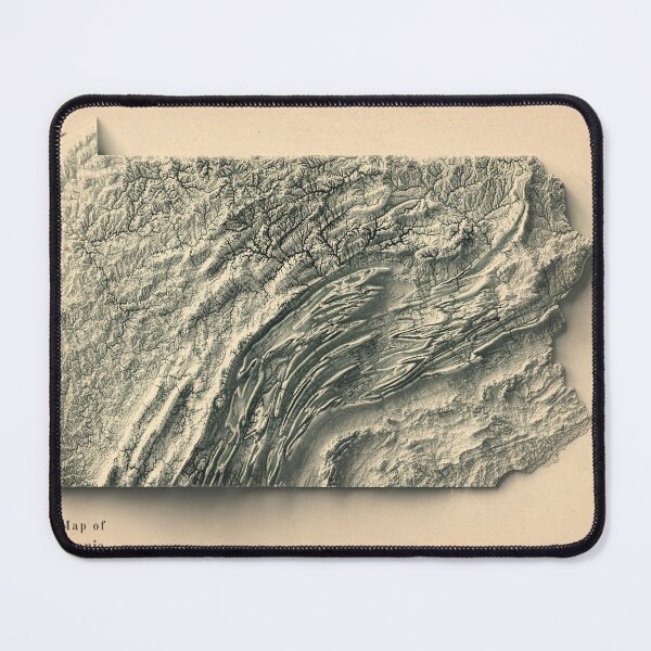 Item preview, Pennsylvania, USA Shaded Relief Map 3D digitally-rendered designed and sold by ThinkAboutMaps.