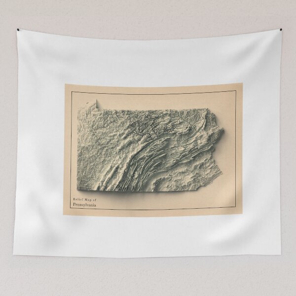 Item preview, Pennsylvania, USA Shaded Relief Map 3D digitally-rendered designed and sold by ThinkAboutMaps.