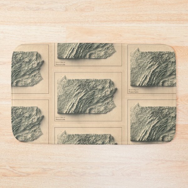 Item preview, Pennsylvania, USA Shaded Relief Map 3D digitally-rendered designed and sold by ThinkAboutMaps.