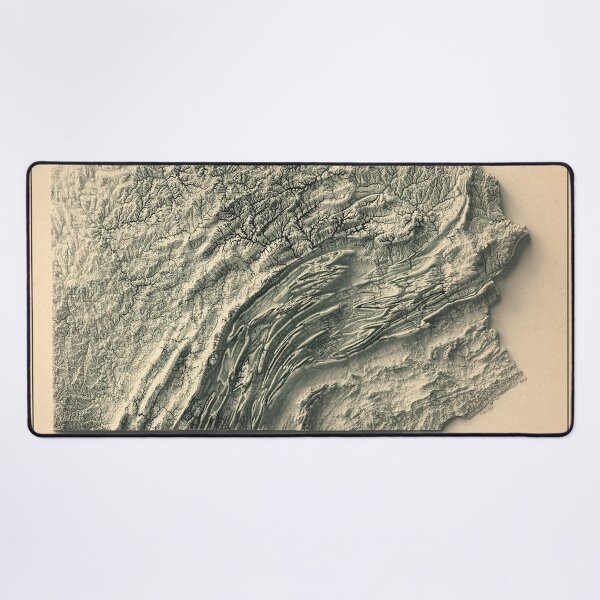 Item preview, Pennsylvania, USA Shaded Relief Map 3D digitally-rendered designed and sold by ThinkAboutMaps.
