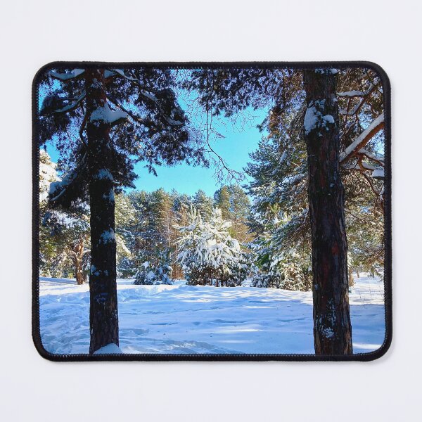 Item preview, Scenery at the Sormovsky Park in Nizhny Novgorod with pine trees, spruces, and snow designed and sold by Kristina Drozd.