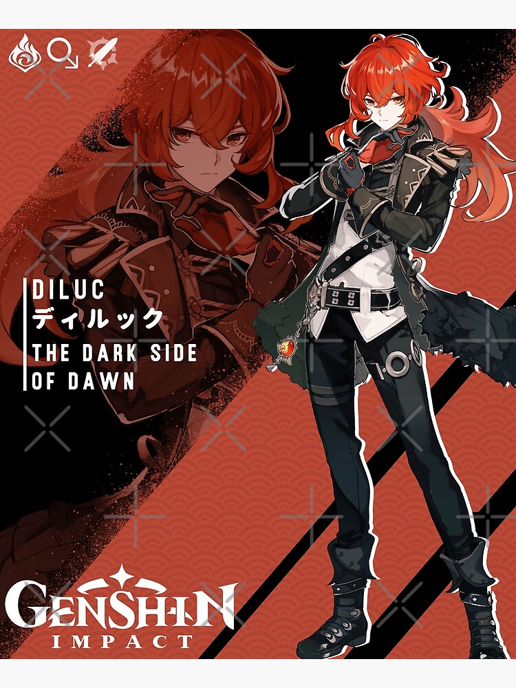 Diluc ディルック The Dark Side Of Dawn Genshin Impact Poster For Sale By B Love Redbubble 4513