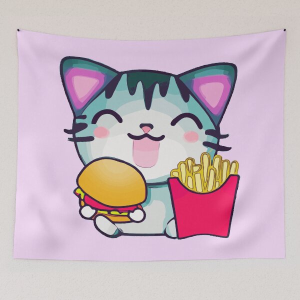 Item preview, Happy Cat with a Happy Meal designed and sold by Mike Rittenhouse.