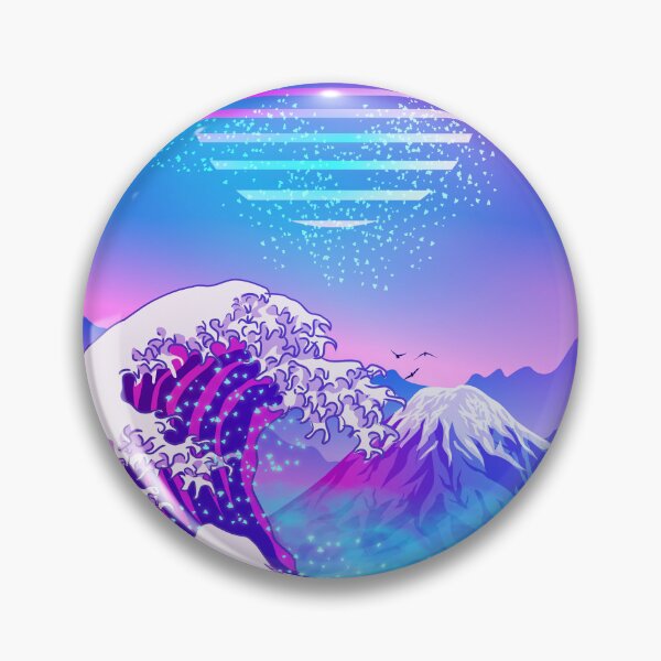 Item preview, Great Wave off Kanagawa Synthwave GALAXY Sky and mountain Fuji Pop Color designed and sold by Ilhamqrov.