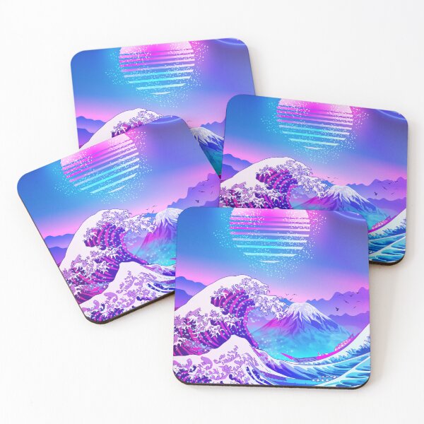 Item preview, Great Wave off Kanagawa Synthwave GALAXY Sky and mountain Fuji Pop Color designed and sold by Ilhamqrov.