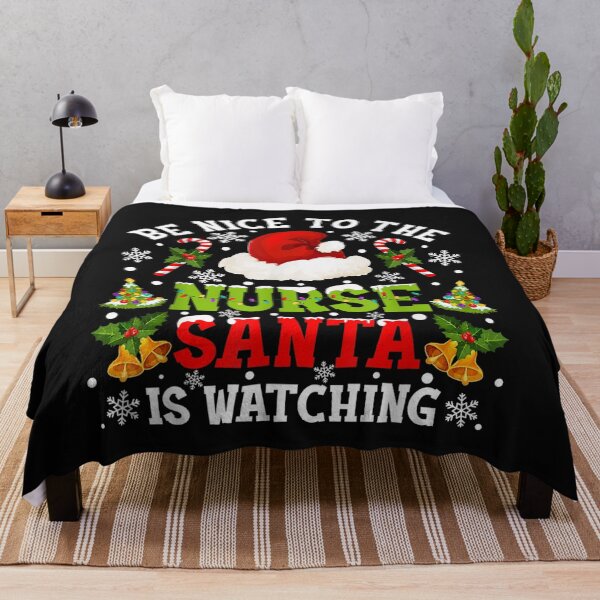 Item preview, Nurse Christmas Be Nice To The Nurse Santa is Watching T-Shirt designed and sold by Blue-Rechard.