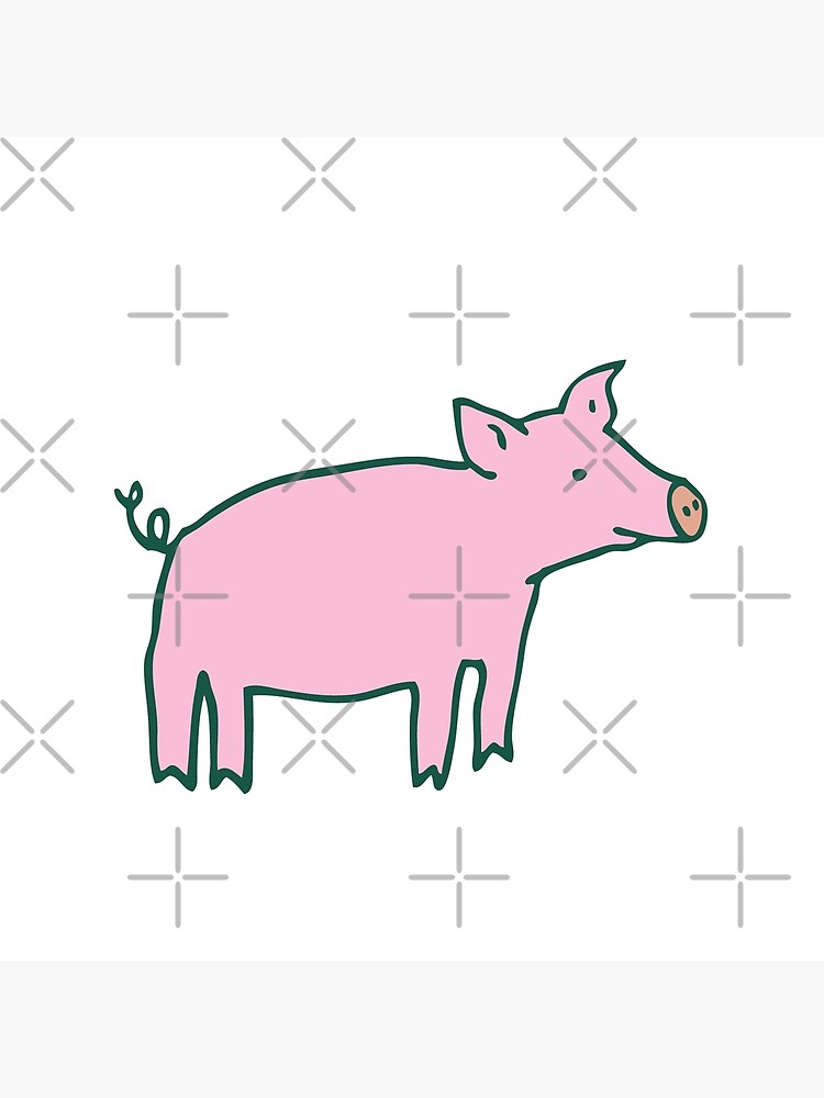 Simple Pig - pink and white - cute animal pattern by Cecca Designs by Cecca-Designs