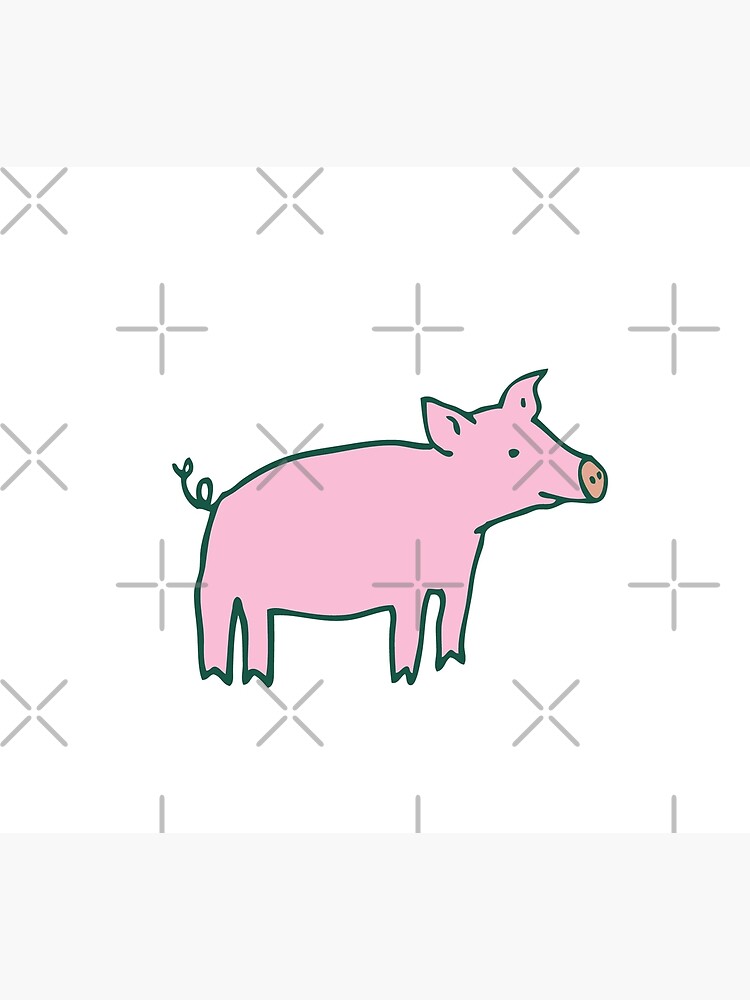 Simple Pig - pink and white - cute animal pattern by Cecca Designs by Cecca-Designs