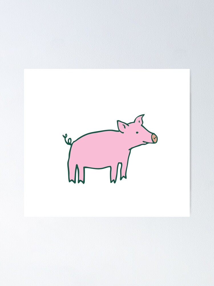 Alternate view of Simple Pig - pink and white - cute animal pattern by Cecca Designs Poster