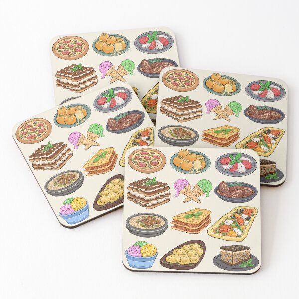Item preview, Italian Food Set - Pizza, Arancini, Caprese Salad, Tiramisu, Gelato, Ossobuco, Risotto, Lasagna, Focaccia, Ravioli and More designed and sold by Alicia Chee.