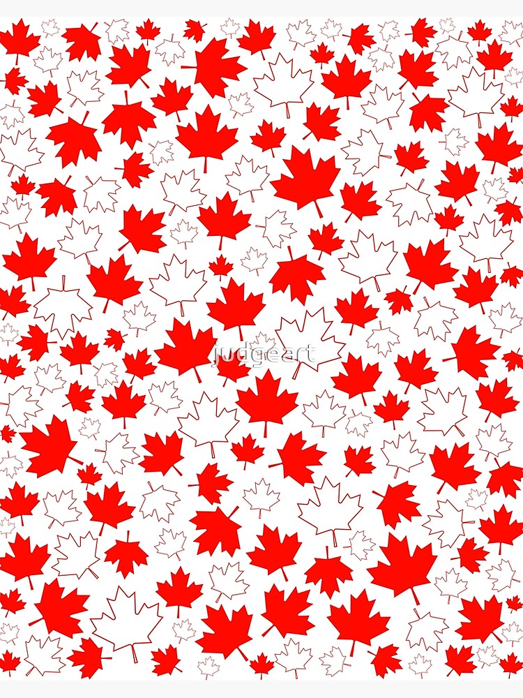 red-and-white-canada-maple-leaf-pattern-art-board-print-for-sale-by-judgeart-redbubble