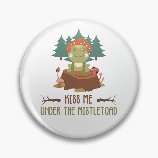 Item preview, Kiss me Under the Mistletoad Christmas Graphic Design designed and sold by QuanJewelry.