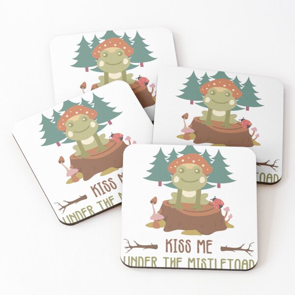 Item preview, Kiss me Under the Mistletoad Christmas Graphic Design designed and sold by QuanJewelry.