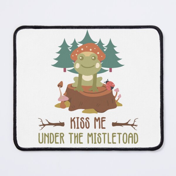 Item preview, Kiss me Under the Mistletoad Christmas Graphic Design designed and sold by QuanJewelry.