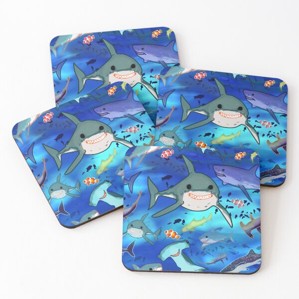 Item preview, Sharks clownfish great white undersea fun playful kids pattern hammerhead whale shark lemon shark designed and sold by sandpaperdaisy.