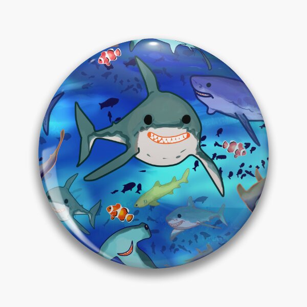 Item preview, Sharks clownfish great white undersea fun playful kids pattern hammerhead whale shark lemon shark designed and sold by sandpaperdaisy.