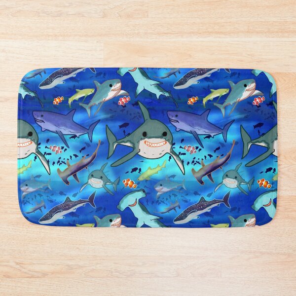 Item preview, Sharks clownfish great white undersea fun playful kids pattern hammerhead whale shark lemon shark designed and sold by sandpaperdaisy.
