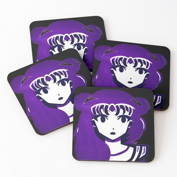 Item preview, purple hair cute anime girl black background designed and sold by UncleLanny.