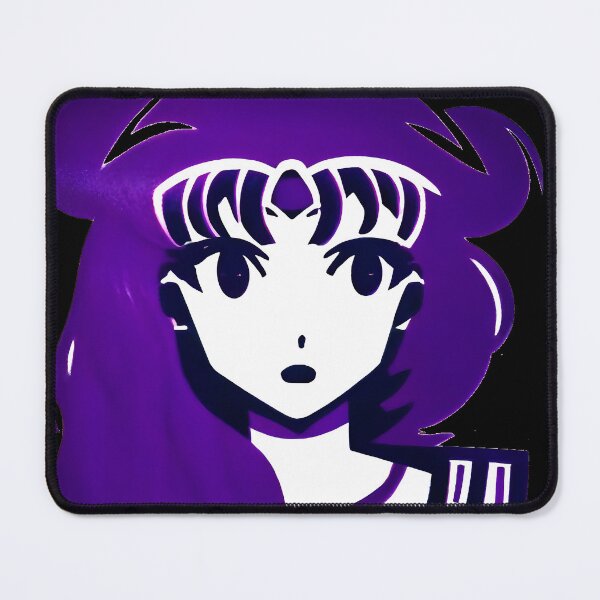 Item preview, purple hair cute anime girl black background designed and sold by UncleLanny.