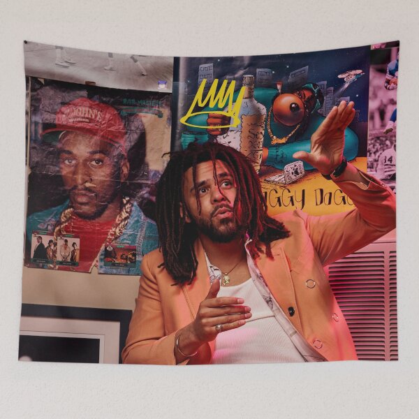 Item preview, J Cole Portrait Tapestry designed and sold by AZA990.
