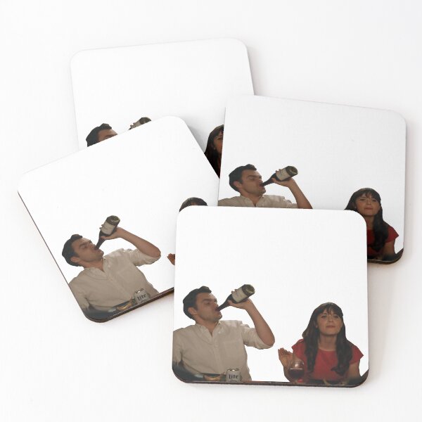Item preview, New Girl Nick Miller Jessica Day Chugging Wine designed and sold by hughhhogan.