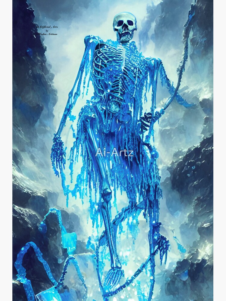 "Blue Skeleton Spirit " Sticker for Sale by Ai-Artz | Redbubble